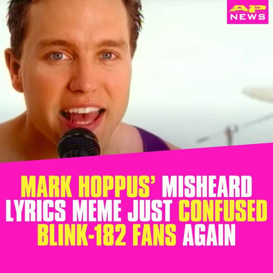 Alternative Pressさんのインスタグラム写真 - (Alternative PressInstagram)「@markhoppus left many @blink182 fans scratching their heads after he shared this meme about that infamous misheard lyrics debate⁠ LINK IN BIO⁠ .⁠ .⁠ .⁠ #blink182 #markhoppus #lyricsmeme #misheardlyrics #altpress #alternativepress」8月15日 10時01分 - altpress