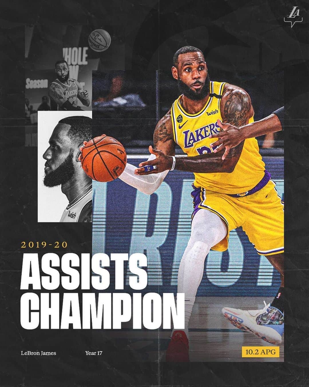 Los Angeles Lakersさんのインスタグラム写真 - (Los Angeles LakersInstagram)「17th season. 1st assist title. Congrats to the always evolving @kingjames 👑」8月15日 13時08分 - lakers