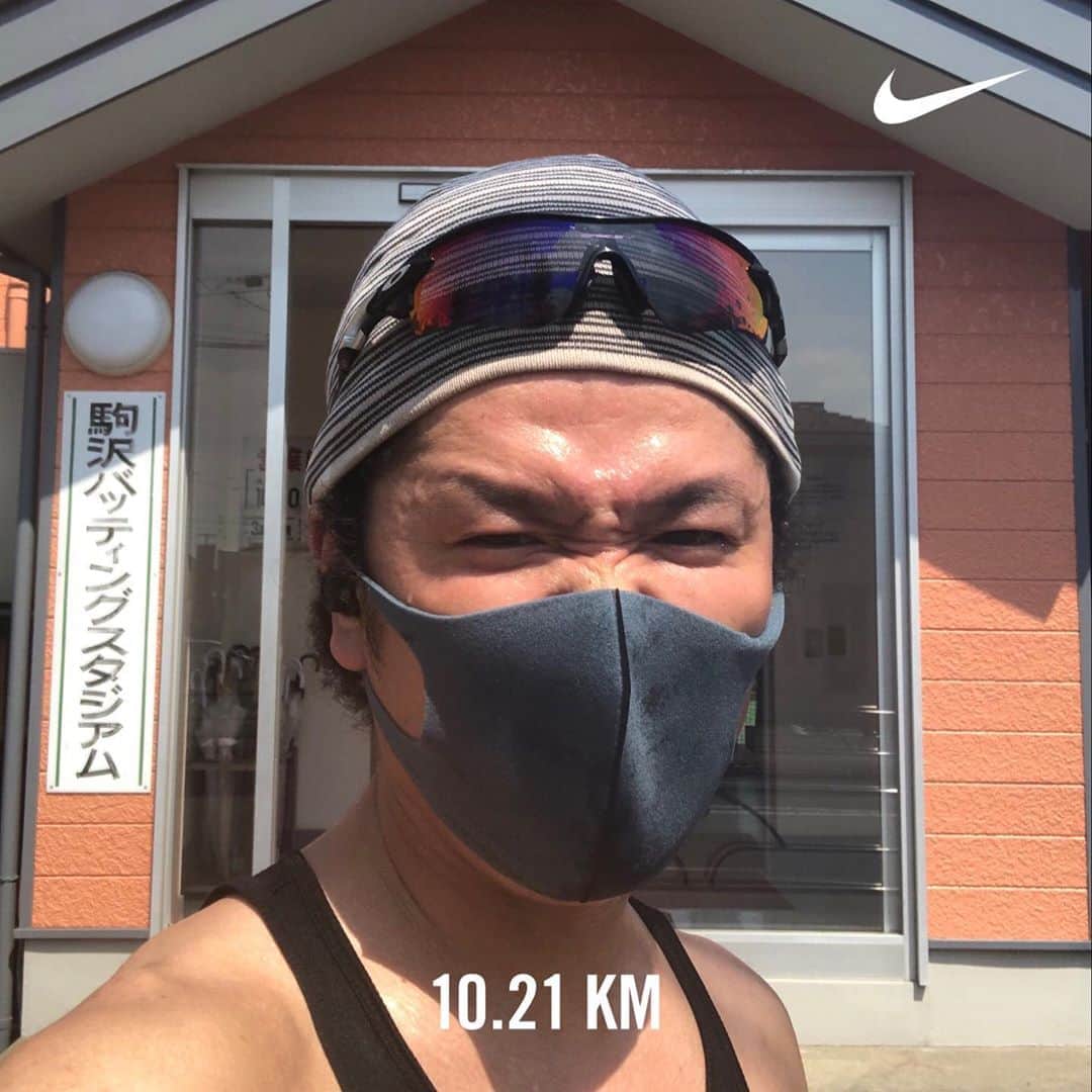 オカモト"MOBY"タクヤさんのインスタグラム写真 - (オカモト"MOBY"タクヤInstagram)「9時半出発で #駒沢バッティングスタジアム 往復10.2km。暑さとマスクで途中2度ほど休憩入れてしまった…。 #37℃」8月15日 13時50分 - moby_scoobiedo
