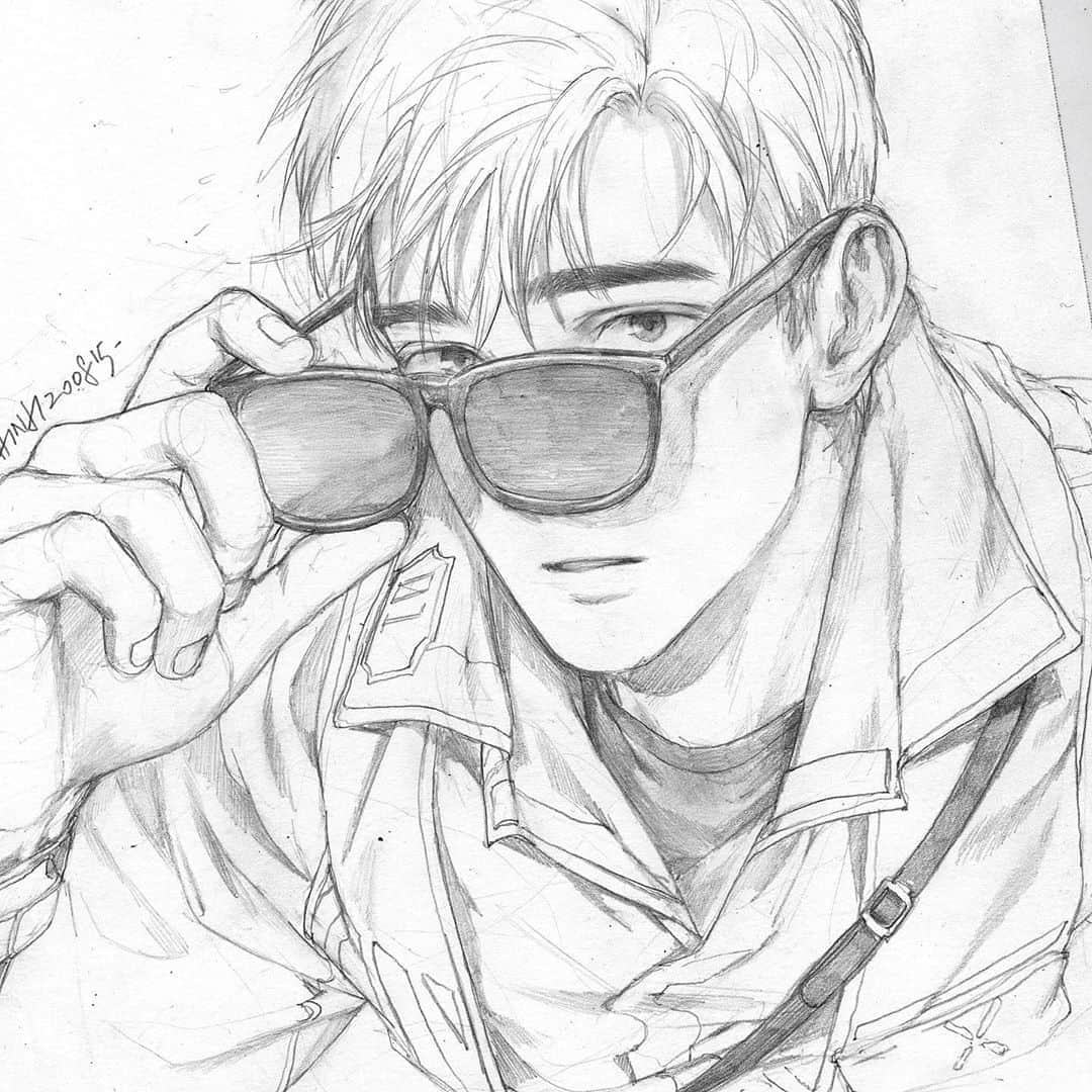 のインスタグラム：「HB pencil & 2B 0.3mm mechanical pencil ✏️ (most of my pencil drawings posted here) #pencilart #drawing #originalart #mangaart #アート #えんぴつ画 #그림」