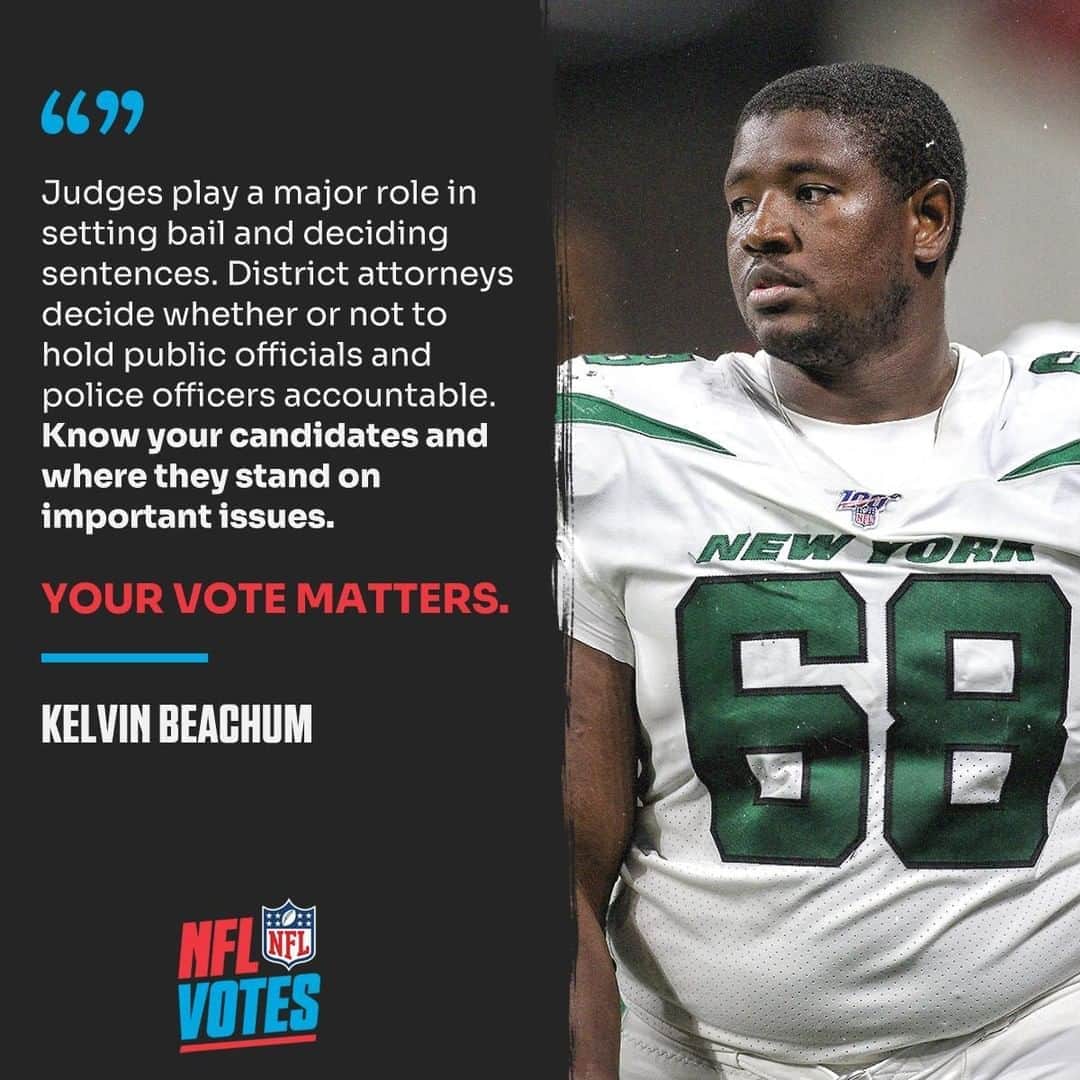 NFLさんのインスタグラム写真 - (NFLInstagram)「Know where your candidates stand on the issues. #NFLVotes (via @kelvin.beachum.jr)」8月16日 3時31分 - nfl