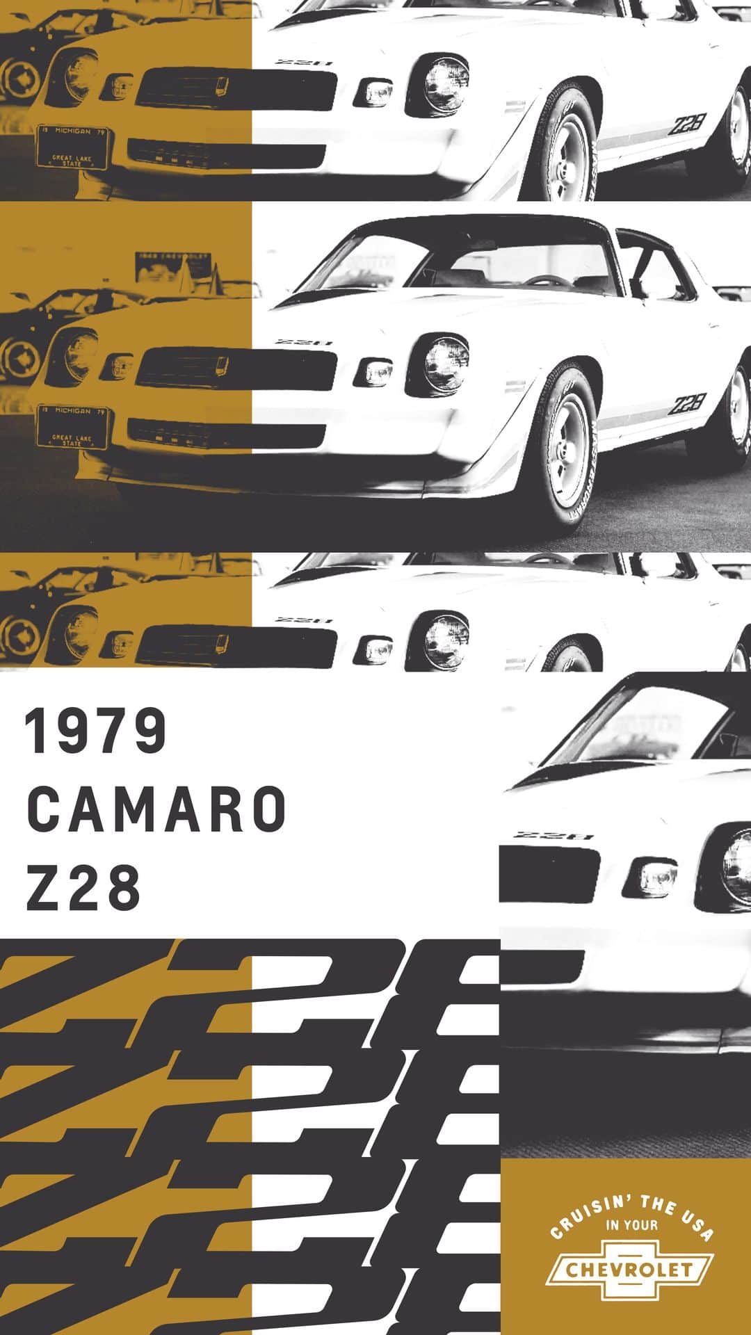 シボレーのインスタグラム：「With its decaled hood scoop, this yellow 1979 #Camaro Z28 is an absolute showstopper. Take a closer look in this walkaround. #ChevyLove」