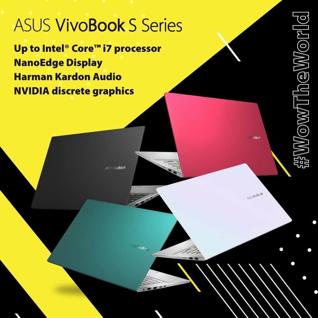 ASUSさんのインスタグラム写真 - (ASUSInstagram)「Dreamy White, Indie Black, Gaia Green, and Resolute Red: which color of #VivoBook S series laptop speaks to you? #WowTheWorld」8月15日 19時50分 - asus