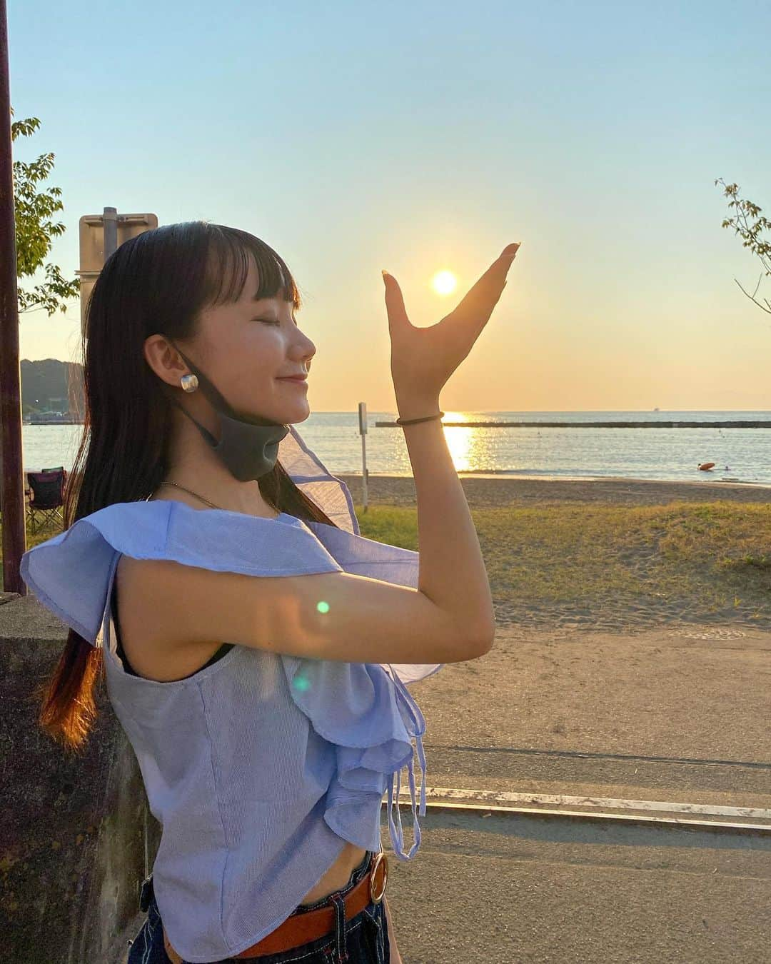 せいあのインスタグラム：「久しぶりに外出できて幸せ🙈❤️  #二の腕太い  #土肥海水浴場  #静岡  #静岡旅行」