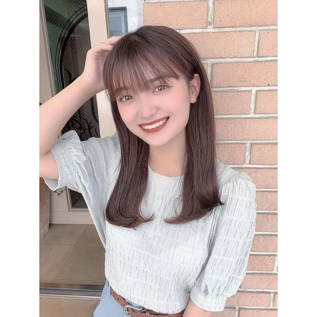 増田ねねのインスタグラム：「☽ 山戸さんにお任せしてきた👒 前髪カットと毛先も少し✂︎🤍 最強トリートメントもしてもらってサラサラ~🤍！ ありがとうでした( ◠‿◠ )♡ . . #サロンドミルク #salondemilk  #原宿美容室#透明感カラー#ロングヘアアレンジ  #ljk#jk3#jkブランド #ljkの素敵な思い出 #シースルーバング  #前髪カット #東京美容室」