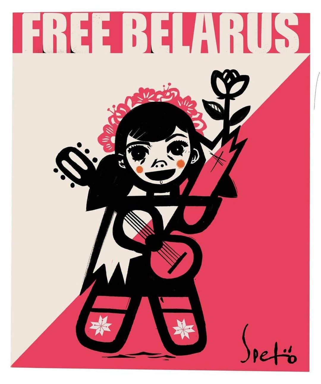 osgemeosのインスタグラム：「Free Belarus by @speto  🙏🏻❤️」