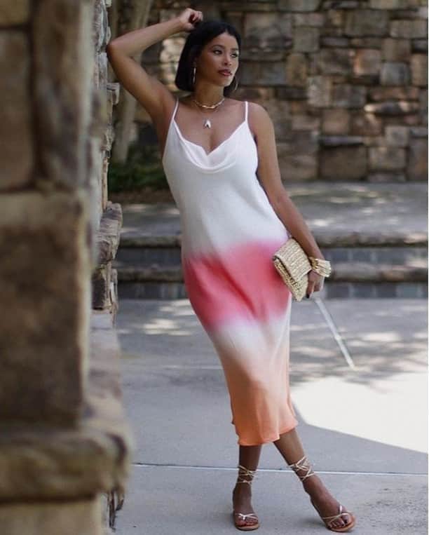 ヤング・ファビュラス&ブロークのインスタグラム：「@cherrypickedstyle nailed the summer chic look in our slip dress in melon ombre 🧡 ⠀⠀⠀⠀⠀⠀⠀⠀ .⠀⠀⠀⠀⠀⠀⠀⠀⠀ .⠀⠀⠀⠀⠀⠀⠀⠀⠀ .⠀⠀⠀⠀⠀⠀⠀⠀⠀ #yfb #yfbclothing #youngfabulousandbroke #yfbbabe」