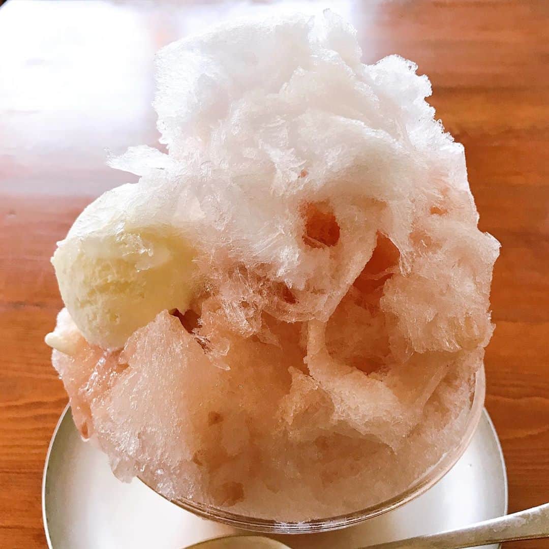 福田葉子さんのインスタグラム写真 - (福田葉子Instagram)「これを食べなきゃ夏は越せない…桃のかき氷。牛乳アイスをトッピング。 コロモチャヤのかき氷は熱い紅茶がセットでつくのもいい。手作りの桃シロップが優しい味でほんとうにおいしい。夏！ #shavedice #peach #summer #coromocyaya #kichijoji #yummy #foodie #かき氷 #桃のかき氷　#コロモチャヤ　#吉祥寺　#カフェ　#夏　#おいしい　#旬」8月16日 12時14分 - yoyoyokoko