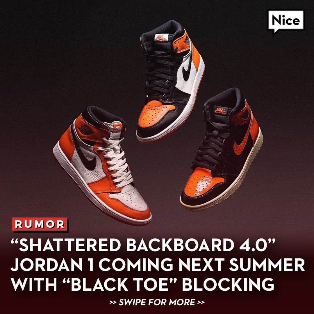 Nice Kicksさんのインスタグラム写真 - (Nice KicksInstagram)「The Air Jordan 1 High OG “Black Toe Shattered Backboard” is rumored for Summer 2021! 🙌 LINK IN BIO for more details.」8月16日 5時34分 - nicekicks