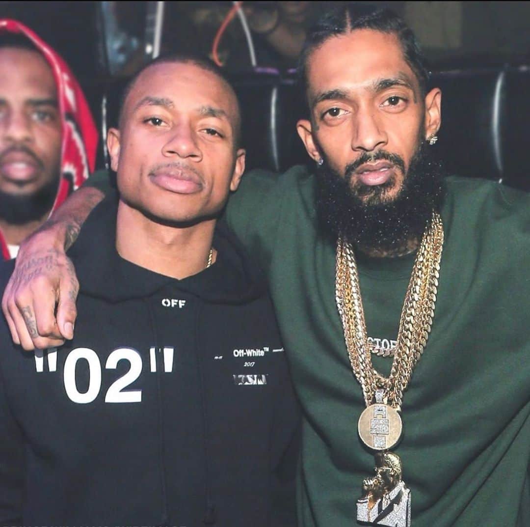 アイザイア・トーマスのインスタグラム：「Happy C Day to my brother @nipseyhussle we miss you cuz!! 🏁💙🐐🏁 #RIP」