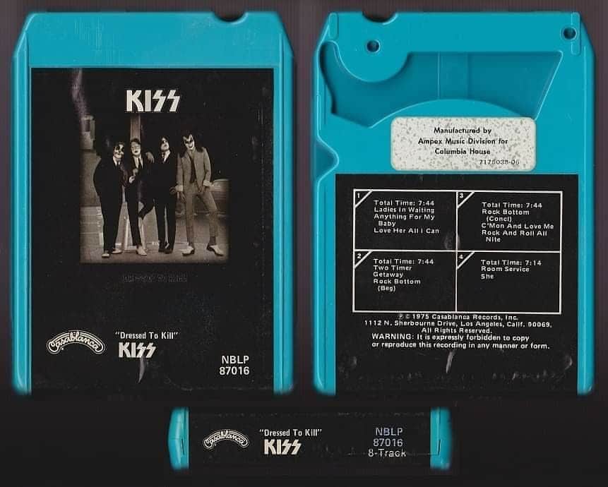 KISSさんのインスタグラム写真 - (KISSInstagram)「#CollectingKISS! Tom Daniels just scored a 1975 Casablanca Columbia House blue cartridge #KISS Dressed to Kill 8-track. He now has blue, black, & white versions of the 8-track.   Do you have any KISS 8-tracks?」8月16日 9時51分 - kissonline