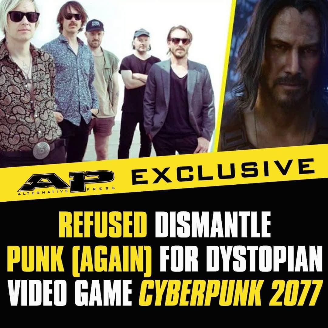 Alternative Pressさんのインスタグラム写真 - (Alternative PressInstagram)「INTERVIEW: @refused explain how ‘The Shape Of Punk To Come’ influenced them when capturing the spirit and fury of Keanu Reeves’ ‘Cyberpunk 2077’ (@cyberpunkGame) band Samurai ⁠ LINK IN BIO⁠ .⁠ .⁠ .⁠ #refused #theshapeofpunktocome #keanureeves #cyberpunk2077 #cyberpunkgame #samurai #alternativepress #altpress」8月16日 10時30分 - altpress