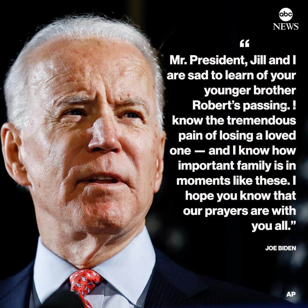 ABC Newsさんのインスタグラム写真 - (ABC NewsInstagram)「NEW: Joe Biden on the death of Pres. Trump's younger brother, Robert Trump: "I know the tremendous pain of losing a loved one—and I know how important family is in moments like these. I hope you know that our prayers are with you all." #joebiden #trump」8月16日 21時58分 - abcnews