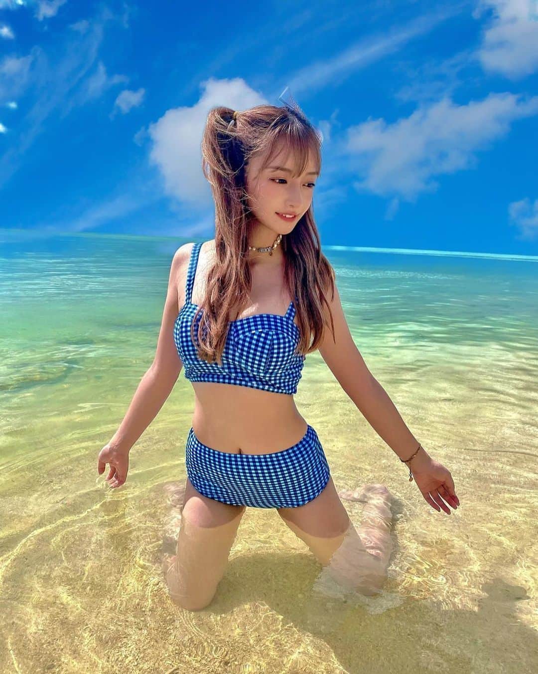 ERENAのインスタグラム：「チェック好きみたい🌝ぶりぶりの日🎀」