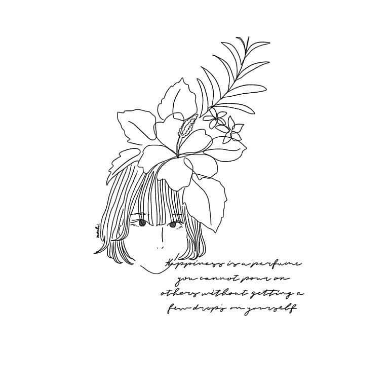 黒津南帆のインスタグラム：「. happiness is perfume🧚🏻‍♀️ . わたしのとっても好きな言葉と一緒に 似顔絵描いてくれた🥺 かわいいタトゥーシールもこちらのアカウントから 買ってしまった💗💗 . . #似顔絵 #似顔絵オーダー #似顔絵イラスト #にがおえ #イラスト #イラストグラム #イラスト好きな人と繋がりたい #タトゥー #タトゥーシール #タトゥーデザイン」