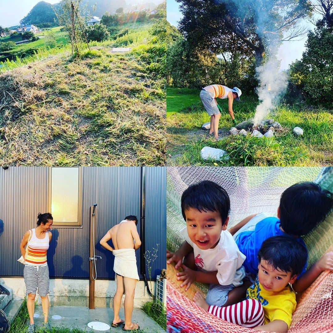 遠山正道さんのインスタグラム写真 - (遠山正道Instagram)「新しいコミュニティ 「新種のimmigrations」にアプライしてくれたカルティエ宮地さんの鴨川の家にイミグレの事務局たちで伺い、皆んなで草刈りしました！　鮑に鯵フライが美味すぎるのと、何と言ってもファミリーが最高です！ありがとうございました^ ^」8月16日 23時36分 - masatoyama