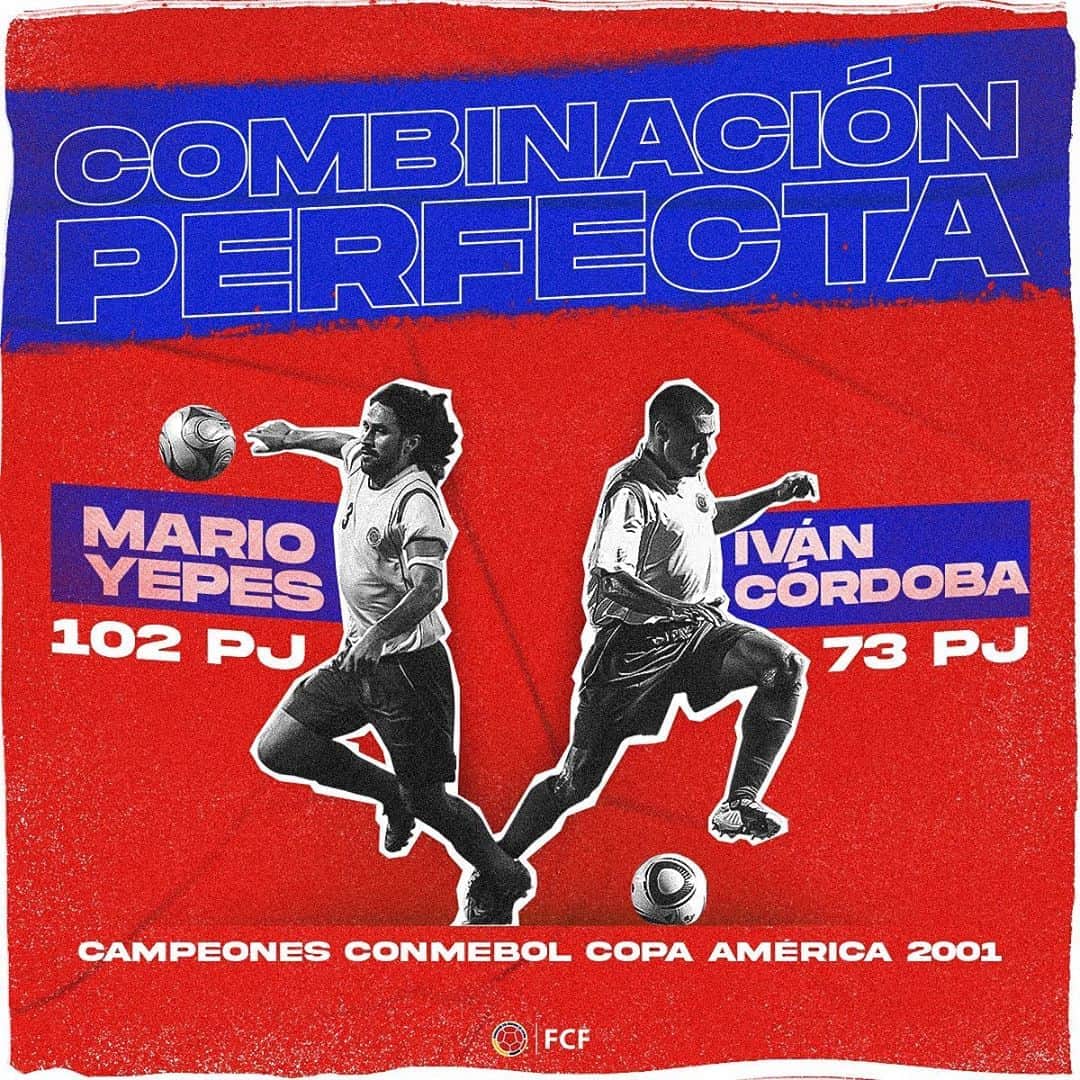 サッカー コロンビア代表チームのインスタグラム：「¡Una dupla que siempre nos dio seguridad! Sin duda esta fue una combinación perfecta 🤜🤛 🔥   @marioayepes ➕ @ivanramiroc = 🛑✋   ¿Recuerdas los mejores momentos de estos cracks? 🤙」