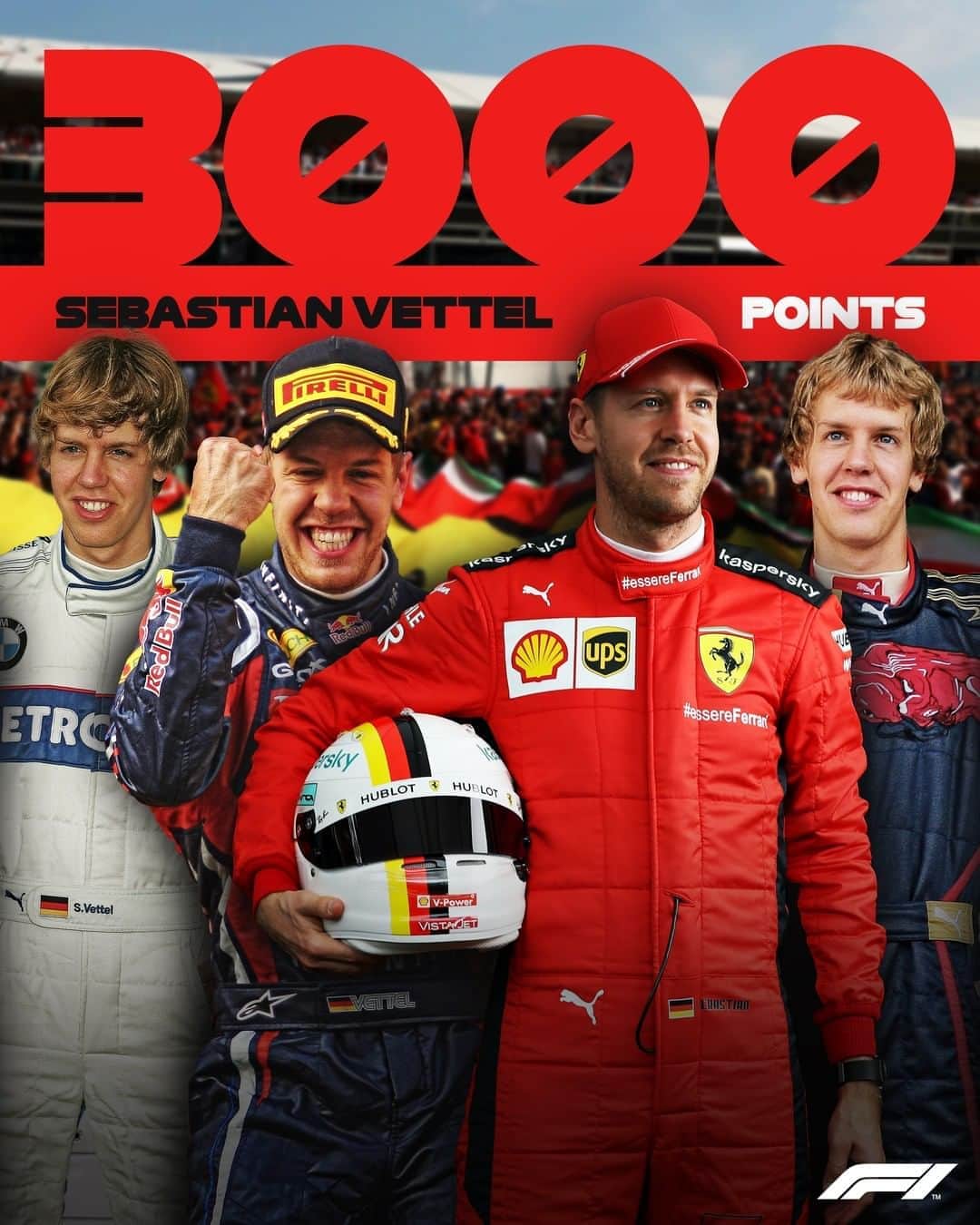 F1さんのインスタグラム写真 - (F1Instagram)「Rookie, challenger, champion, legend... Sebastian Vettel becomes just the second F1 driver to reach 3,000 career points! 👏 . #F1 #Formula1 #SebastianVettel #Ferrari」8月17日 0時37分 - f1
