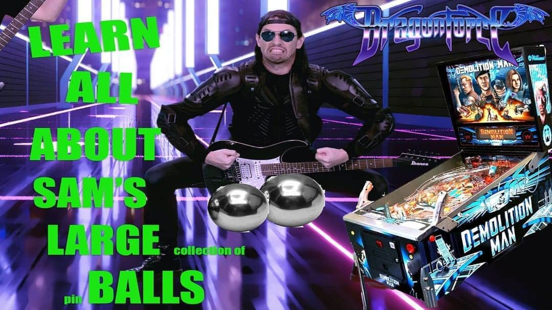 DragonForceさんのインスタグラム写真 - (DragonForceInstagram)「VIDEO: Due to popular demand, here is a video from #SamTotman about his #pinball machines, starting with Demolition Man. You can also see how good he is at pinball! Is it at the level of his guitar skills? 😅 Hit LIKE if you wanna see more videos from Sam! Link on bio and stories or watch on our YouTube.com/dragonforce」8月17日 1時00分 - dragonforcehq