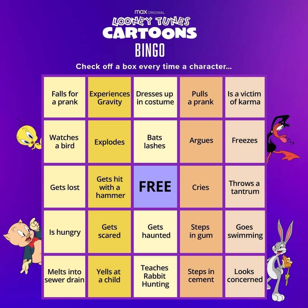 Looneyさんのインスタグラム写真 - (LooneyInstagram)「DM this bingo card i made to your friends and spend the day watching Looney Tunes (っ◔◡◔)っ together」8月17日 1時05分 - looneytunes