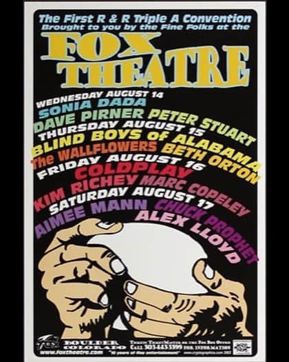 Coldplayさんのインスタグラム写真 - (ColdplayInstagram)「Today in 2002, the band played @foxtheatreco in Boulder, Colorado as part of the A Rush Of Blood To The Head tour. #Coldplay #OnThisDay」8月17日 2時27分 - coldplay