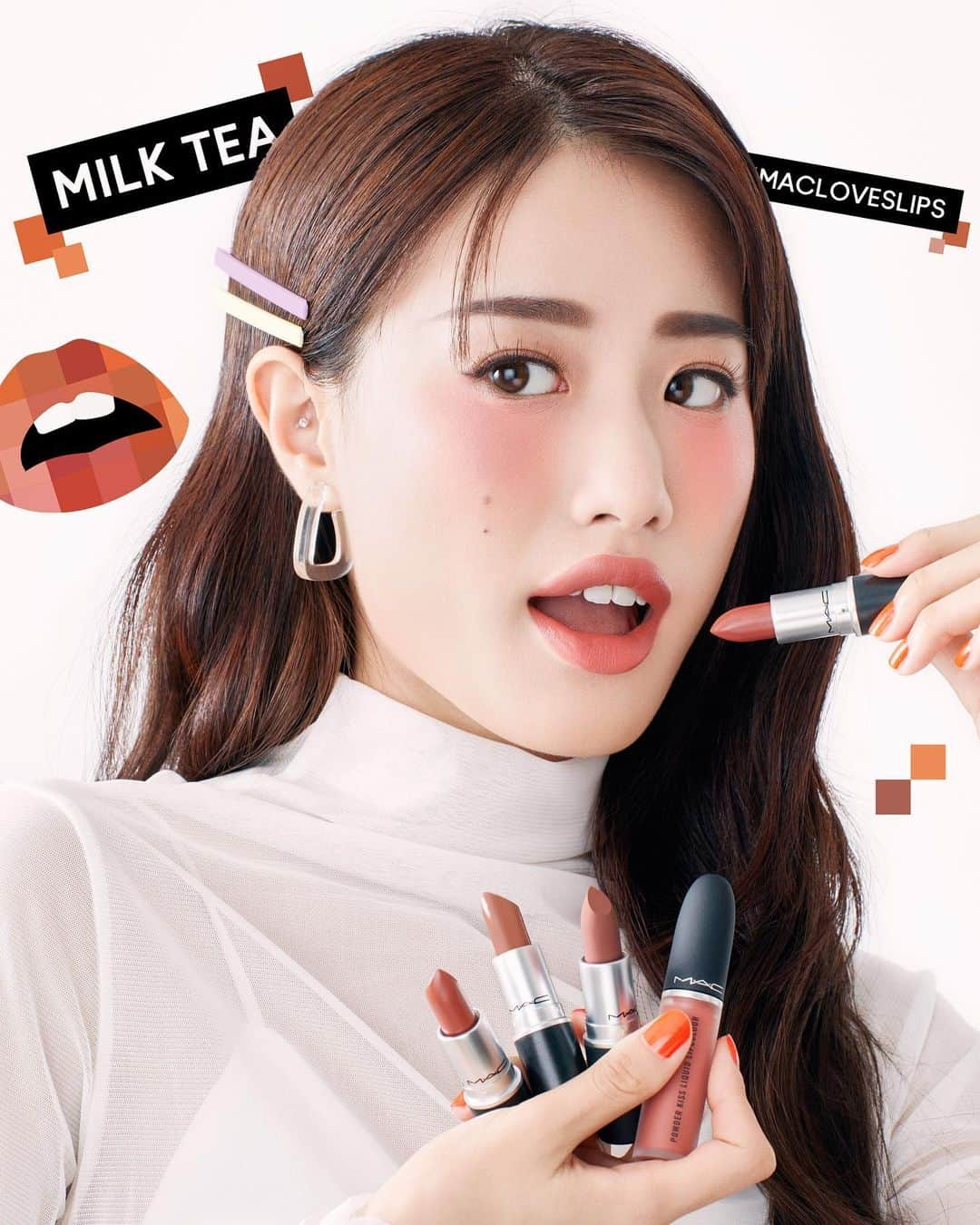 M·A·C Cosmetics Hong Kongさんのインスタグラム写真 - (M·A·C Cosmetics Hong KongInstagram)「一試回味嘅「經典港式奶茶色」 #Mocha☕！ 絲滑質感抹出氣質唇，親膚棕調連淡妝都輕易駕馭！ 勇奪雙料冠軍🏆🏆奶茶色系NO.1 + 絨光豐盈唇膏NO.1熱賣色！ 你必須收藏嘅長勝經典色，立即到M·A·C入手啦！  Product used: Face: Lightful C + Coral Grass Tinted Primer 瞬效亮白防曬妝前亮色霜 SPF45/PA++++ - HK$360 Studio Fix Fluid Foundation SPF15/PA++ 專業無瑕霧鏡粉底 in N18 - HK$360 Prep + Prime Transparent Finishing Powder 持妝透明蜜粉 -HK$260 Prep + Prime Highlight 妝前亮肌光影筆 in Light Boost - HK$240 Prep + Prime Fix+ 妝前瞬間定妝噴霧 - HK$215 Cheek: Glow Play Blush 亮色輕潤感胭脂 in Grand - HK$240 Mineralize Skinfinish 修護礦物透亮粉餅 in Lightscapade - HK$320 Eye: Brushstroke 24-Hour Liner 超精細眼線液 in Brushblack - HK$185 Lash 仿真睫毛 in 33 - HK$130 Eye Brow Styler 專業細緻眉筆 in Spiked - HK$185 Lip: Satin Lipstick 絨光豐盈唇膏 in Mocha- HK$160  #子彈唇迷 #MAC子彈唇膏 #唇色霸主 #BYTEYOURLIPS #MACLOVESLIPS #NATIONALLIPSTICKDAY #MACHongKong  Makeup look created by AT&D and Event Artists Team: @flamesoul @caroltsuimac @mcherrymac @ooceanmac @sofayemac @sharonkammac   Savor the classic HK-style Milk Tea through M·A·C Satin Lipstick #Mocha ☕ Thanks to its satin texture, it glides on effortlessly and can match with any outfit, making it the NO.1 milk tea shade as well as NO. 1 bestselling Satin Lipstick shade 🏆 Can’t claim yourself to be a die-hard fan of milk tea if you don’t have this lipstick!」7月24日 14時39分 - maccosmeticshk