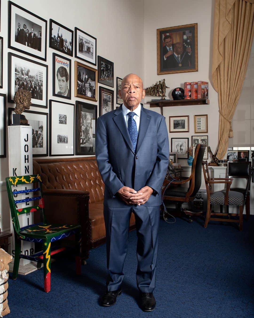 TIME Magazineさんのインスタグラム写真 - (TIME MagazineInstagram)「Wayne Lawrence photographed Rep. John Lewis in his Washington, D.C., office in February 2019. "I’m always a little nervous at the beginning of a session, but when he greeted me, he looked me straight in the eye and said, 'It's so good to see you here,' and I knew exactly what he meant," Lawrence recalls. "When you step into his office, if you had no idea who he was, the walls had dozens of stories to tell. Amazing photographs, and so much more, were evidence of the incredible sacrifices that him and others have made so that people who look like me could be recognized and respected in this country." Lawrence's portrait accompanies a remembrance by activist, educator and writer Brittany Packnett Cunningham (@mspackyetti): "Among the greatest to farm the lands of liberation, John Lewis sits high in the American canon of heroes because his blood and tears watered the ground on which we now stand." Read more at the link in bio. Photograph by @waynelawrence」7月24日 7時13分 - time