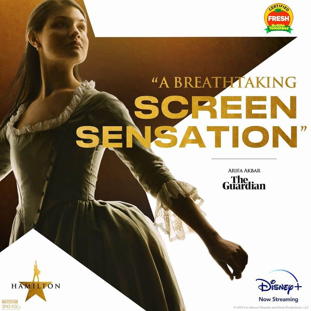 Walt Disney Studiosさんのインスタグラム写真 - (Walt Disney StudiosInstagram)「Experience the “breathtaking screen sensation” of Hamilton, now streaming exclusively on #DisneyPlus. #Hamilfilm」7月24日 7時06分 - disneystudios