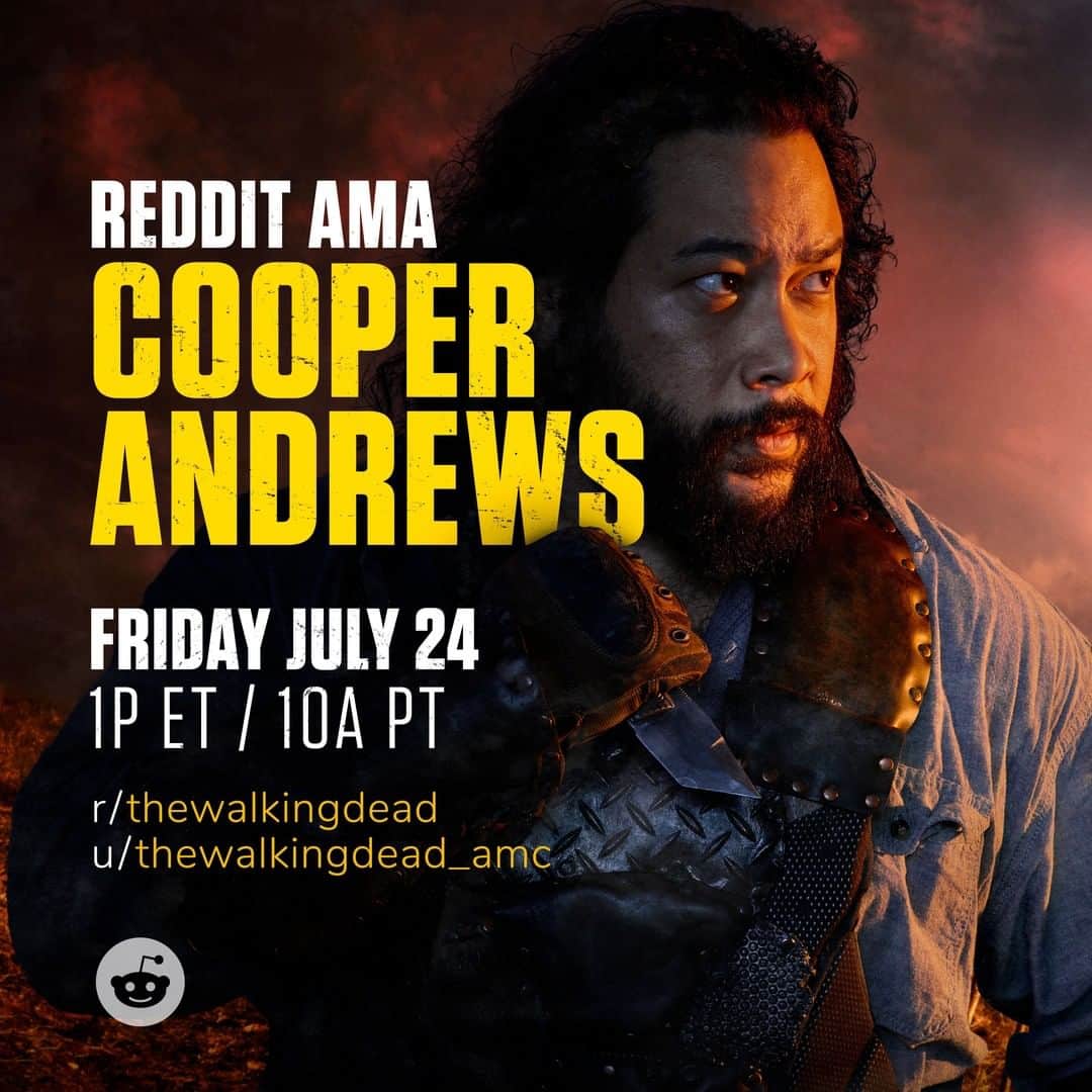 The Walking Deadさんのインスタグラム写真 - (The Walking DeadInstagram)「Cooper Andrews (@smugorange) is doing a Reddit AMA. Don’t be shy and ask him anything this Friday at 1pm ET.」7月24日 7時46分 - amcthewalkingdead