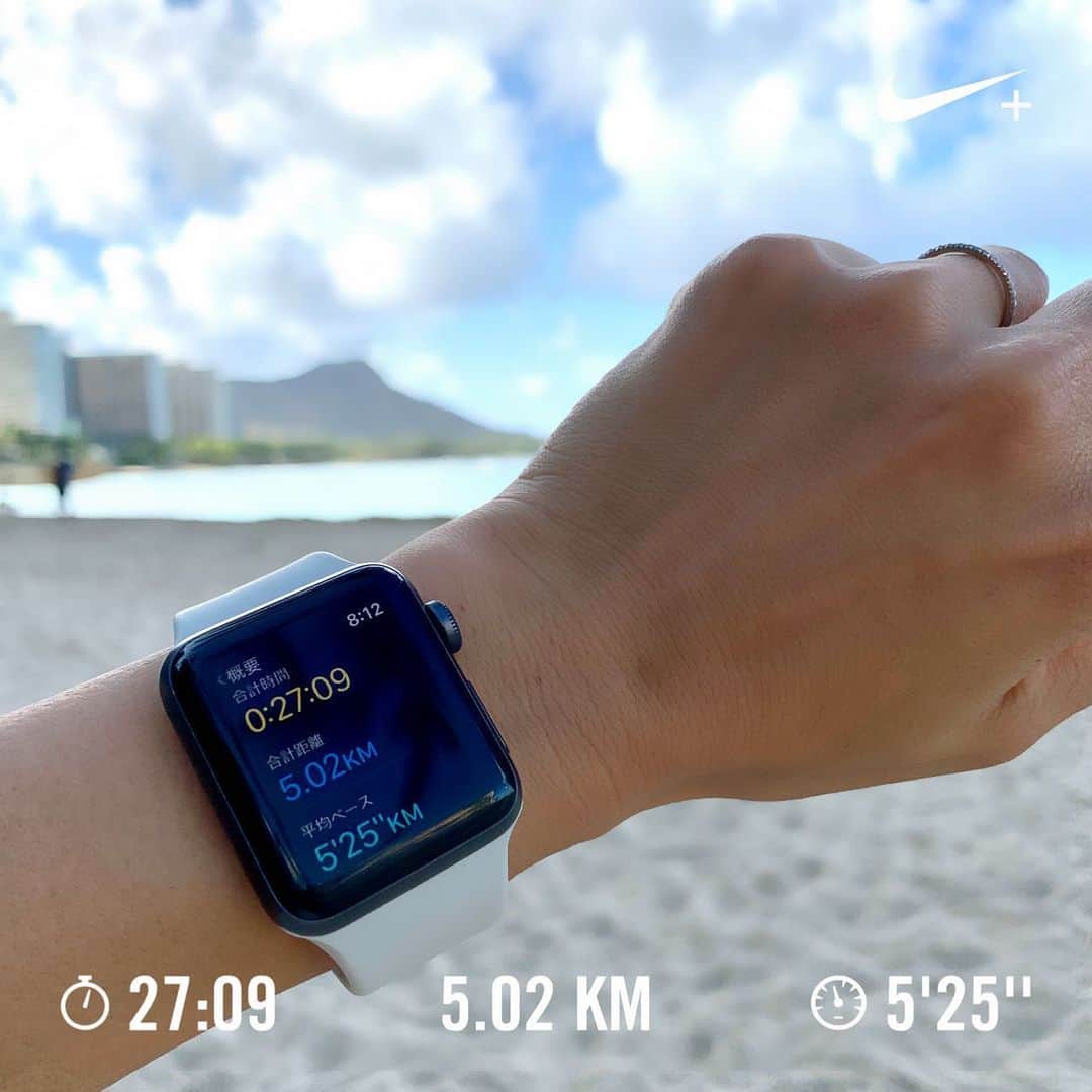 間瀬ゆきのインスタグラム：「今日は朝ラン5km🏃 久しぶりにお一人様ランだったので、 頑張ってノンストップで5km  産後の復帰ランとしては ノンストップの最長記録👻  やっとって感じだ。  3km超えてから5'10"/km切れたけど 昔のペースで走れるようになるまでは まだまだ時間がかかりそうだなぁ🥺  でも努力を続けていればいつか必ず💪  #努力あるのみ  #努力は報われないこともあるけど #成功してる人は努力してる  #run #running #ランニング #greatdayfora5k  #復帰ラン #リハビリラン #産後復帰ラン #産後ダイエット #ダイエット #hawaiirunning  #hawaii #hawaiilife #luckywelivehawaii #maseyukihawaii #ハワイ #ハワイ旅行」