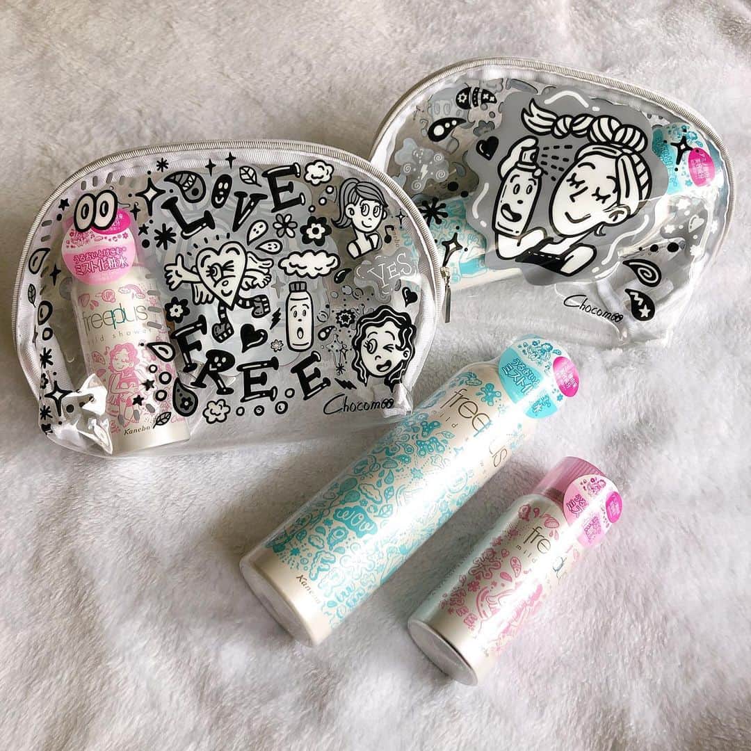 chocomooのインスタグラム：「freeplus × Chocomoo 限定ポーチ🌿❄️🐬🐠 おうちからはAmazonで🐠🐬❄️ #freeplus #Chocomoo」