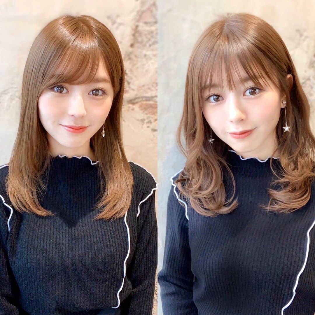 及川天和さんのインスタグラム写真 及川天和instagram ひなちゃん人気スタイル3選 Ishizaki Hina0123 ストレートな巻き髪型どっちが好き 簡単 可愛く好印象を残せるヘアは お任せください 頑張ってる感があるボリューミーな 巻き髪より
