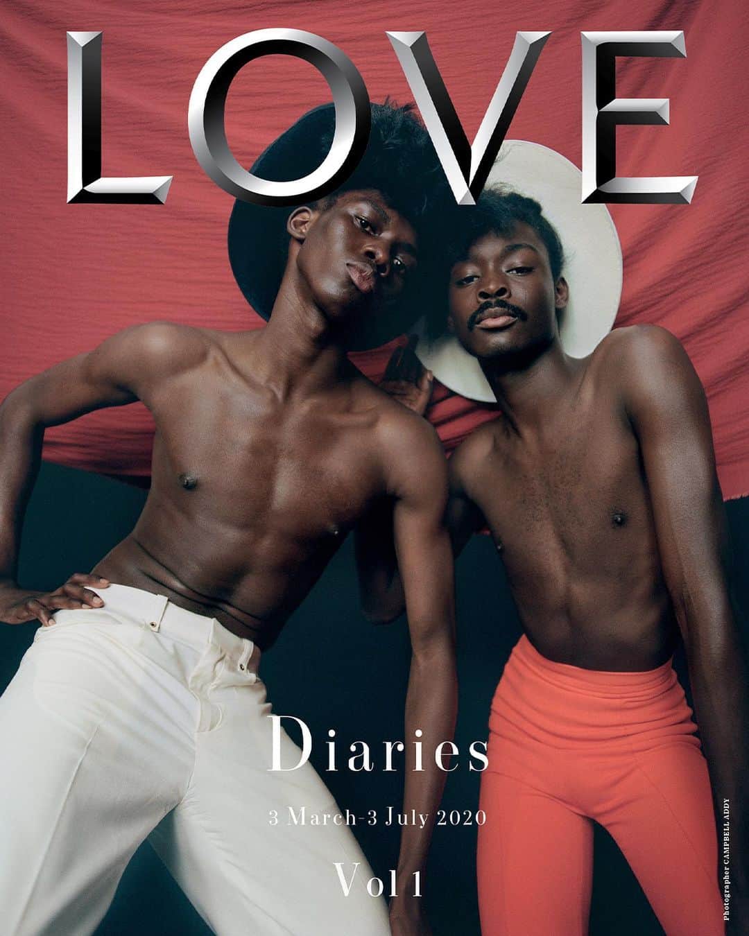 LOVE MAGAZINEのインスタグラム：「Photographer @campbelladdy admits lockdown “has taught me to slow down and focus on the jobs I want to do.” The industry’s imperative to bang out image after image to order? That was never sustainable and now it must be resisted. The world doesn’t have to go back to the way it was before. “Everything needs to either change or be broken down and built again.”  #LOVEDiaries will hit newsstands on 3rd August 🗞  Photographer @campbelladdy  Fashion editor @ibkamara Writer #MurrayHealy  Hair @vpintomoreira  Make-up @ammydrammeh  Set design @jabezbartlett  Casting @piotrchamiercasting」