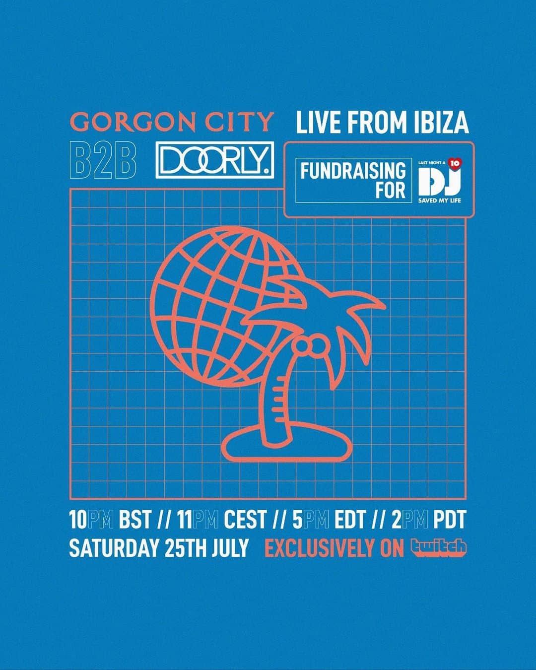Gorgon Cityさんのインスタグラム写真 - (Gorgon CityInstagram)「Saturday live from Ibiza exclusively on Twitch 🏝 We're going B2B with @doorlydj to raise money for @lnadj_charity. Link in stories.」7月24日 23時58分 - gorgoncity