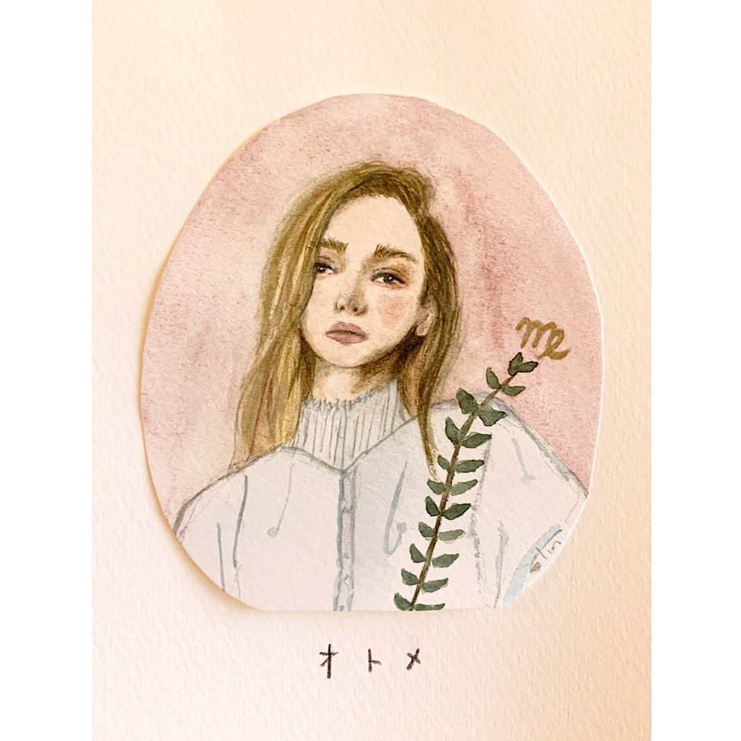 高杉さと美さんのインスタグラム写真 - (高杉さと美Instagram)「オトメ♍︎  #illustration #illustrationoftheday #portrait #love #plants #green #イラスト #イラストレーション #水彩 #乙女 #植物のある暮らし #メイク」7月24日 18時18分 - satomi_mira