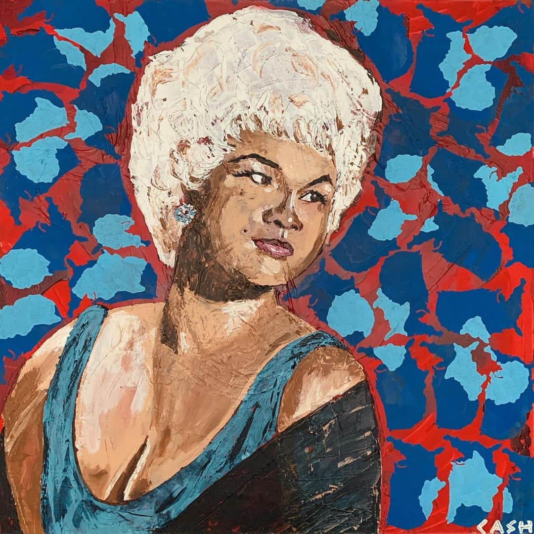 CASH（Carl Anders Sven Hultin）のインスタグラム：「Etta James (90cm x 90cm) 🎨 #ettajames #70s #jazz #soul #africanamerican #portrait」