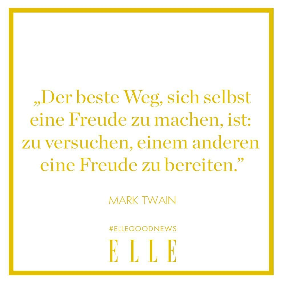 ELLE Germanyさんのインスタグラム写真 - (ELLE GermanyInstagram)「Heute ist der Tag der Freude! Wie wir ihn am besten zelebrieren? Natürlich mit einer Extraportion Nächstenliebe. Um die doppelte Freude zu erfahren, müssen wir nämlich erst geben, bevor wir nehmen – anlässlich diesen Tages sagen wir dem Freund oder der Freundin endlich mal ""Danke"", machen einer Person in der Supermarktschlange ein Kompliment oder bringen dem Nachbarn einfach so eine Flasche Wein vorbei. Es wird sich lohnen. Versprochen. #ellegoodnews #freude #happiness」7月25日 1時16分 - ellegermany