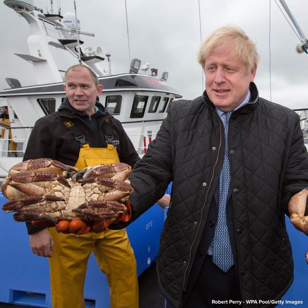 ABC Newsさんのインスタグラム写真 - (ABC NewsInstagram)「U.K. Prime Minister Boris Johnson holds crabs as he visits businesses in the Orkney Islands in Scotland to reaffirm his commitment to supporting all parts of the United Kingdom through the coronavirus pandemic. #borisjohnson」7月24日 20時33分 - abcnews