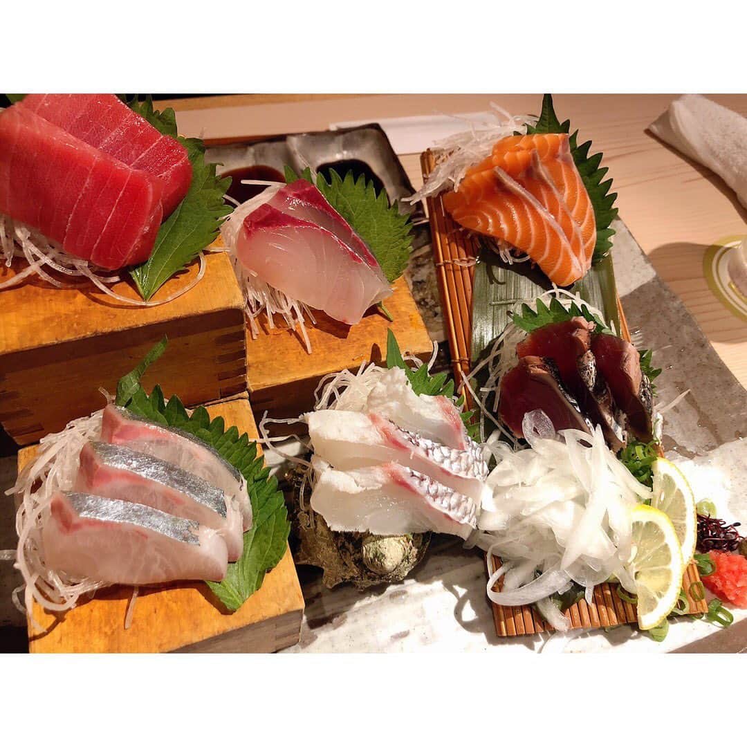 大庭彩歌さんのインスタグラム写真 - (大庭彩歌Instagram)「私の好きな食べ物 第一位はお刺身〜〜❤︎❤︎ ・ 幸せをありがとう❤︎❤︎」7月24日 22時09分 - ooba__ayaka