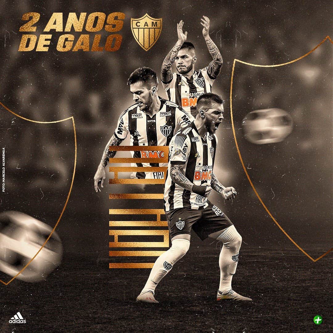 のインスタグラム：「É uma honra comemorar essa data e vestir a camisa do Galo durante esses dois anos. Quero que seja apenas o início de uma história bonita que estou construindo aqui. Fui muito bem recebido desde o início e tenho um carinho grande pela torcida. É uma grande alegria pra mim e uma marca importante para a minha carreira 🐔💪🏻🔝 #AquiÉGalo #Galo」