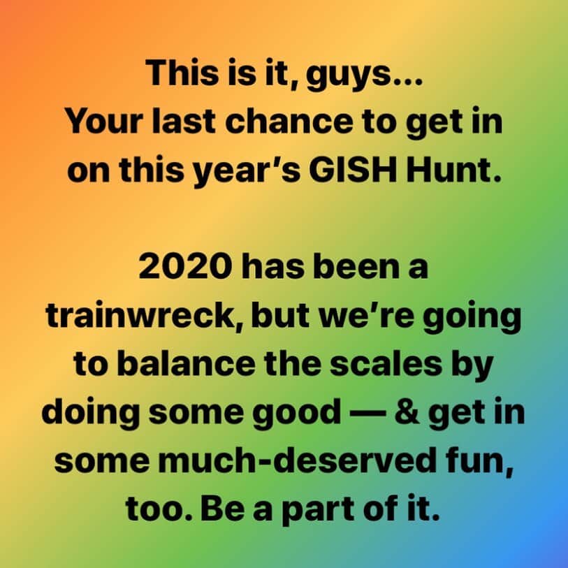 ミーシャ・コリンズさんのインスタグラム写真 - (ミーシャ・コリンズInstagram)「This is it, guys... Your last chance to get in on this year’s @gish Hunt. 2020 has been a trainwreck, but we’re going to balance the scales by doing some good — & get in some much-deserved fun, too. Be a part of it. https://www.gish.com」7月25日 2時39分 - misha