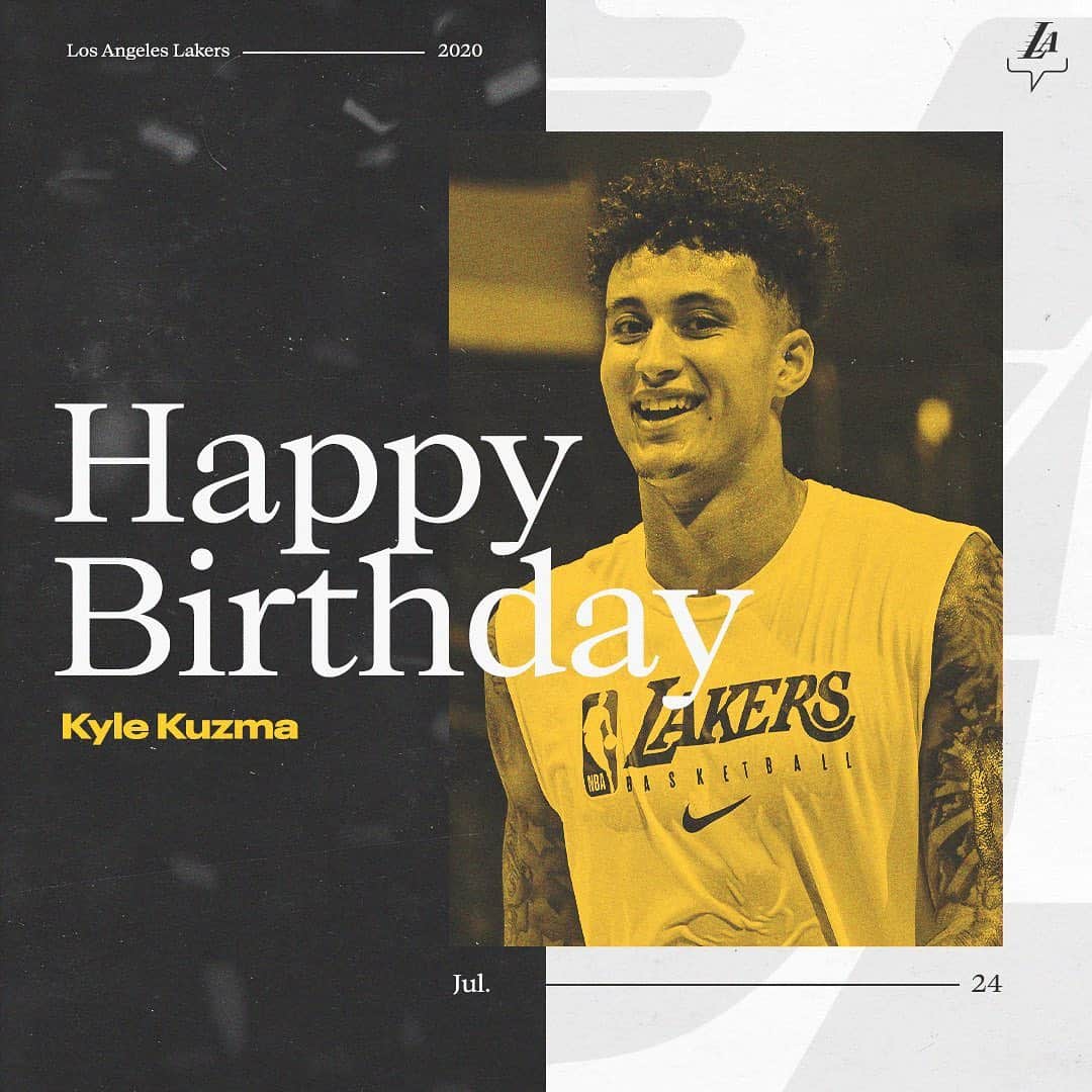 Los Angeles Lakersさんのインスタグラム写真 - (Los Angeles LakersInstagram)「Happy birthday, Kuuuuuuuuz! 🎉🎂🎊 #KuzDay」7月25日 2時40分 - lakers