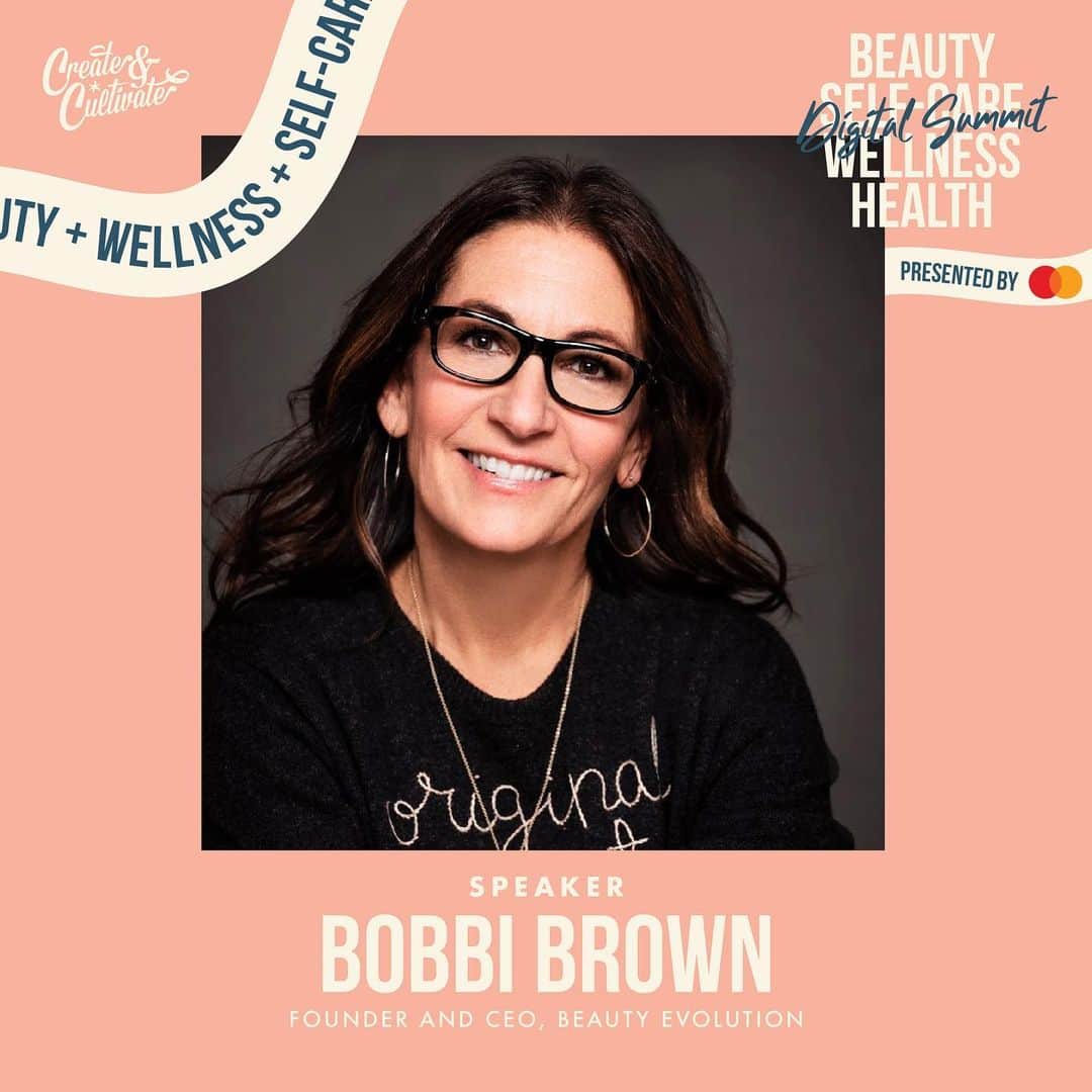 ボビー・ブラウンのインスタグラム：「Need some new socially distant weekend plans? Join me tomorrow at the @createcultivate Self-Care & Beauty Summit to chat about all things beauty, wellness and self-care on a panel with @lobosworth @courtneyadeleye  @heysharonc and @katiesturino.   *PLUS if you're one of the first 100 people to use my code BEAUTYXJUSTBOBBIBROWN, you'll receive free access to attend. Link in bio. #ccselfcarebeautysummit」