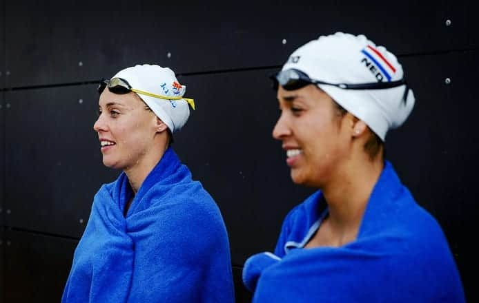 フェムケ・ヘームスケルクのインスタグラム：「Today was supposed to be the day we race the 4x100 Free relay at the Tokyo Olympics (4th Olympics with this one @ranomikromo 🧓🏼 🧓🏾) . I knew that this day was not going to happen today, but still its feels weird. I miss the feeling of the adrenaline that goes through my body when the crowd is on 🔥  Sometimes this uncertainty lies heavy on my soul. I guess accepting this is the only way to go. If you recognize this i just want to let you know you're not alone. 🤗🤗 . . . #TokyoTalks #TokyoThoughts #GrannyPower」