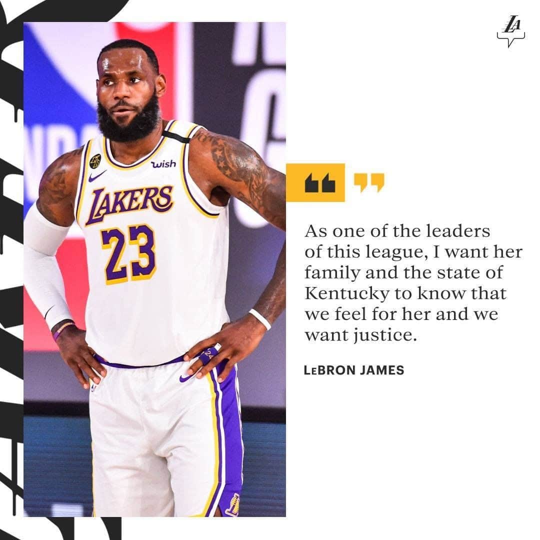 Los Angeles Lakersさんのインスタグラム写真 - (Los Angeles LakersInstagram)「"Justice for Breonna Taylor." - @kingjames」7月25日 8時45分 - lakers