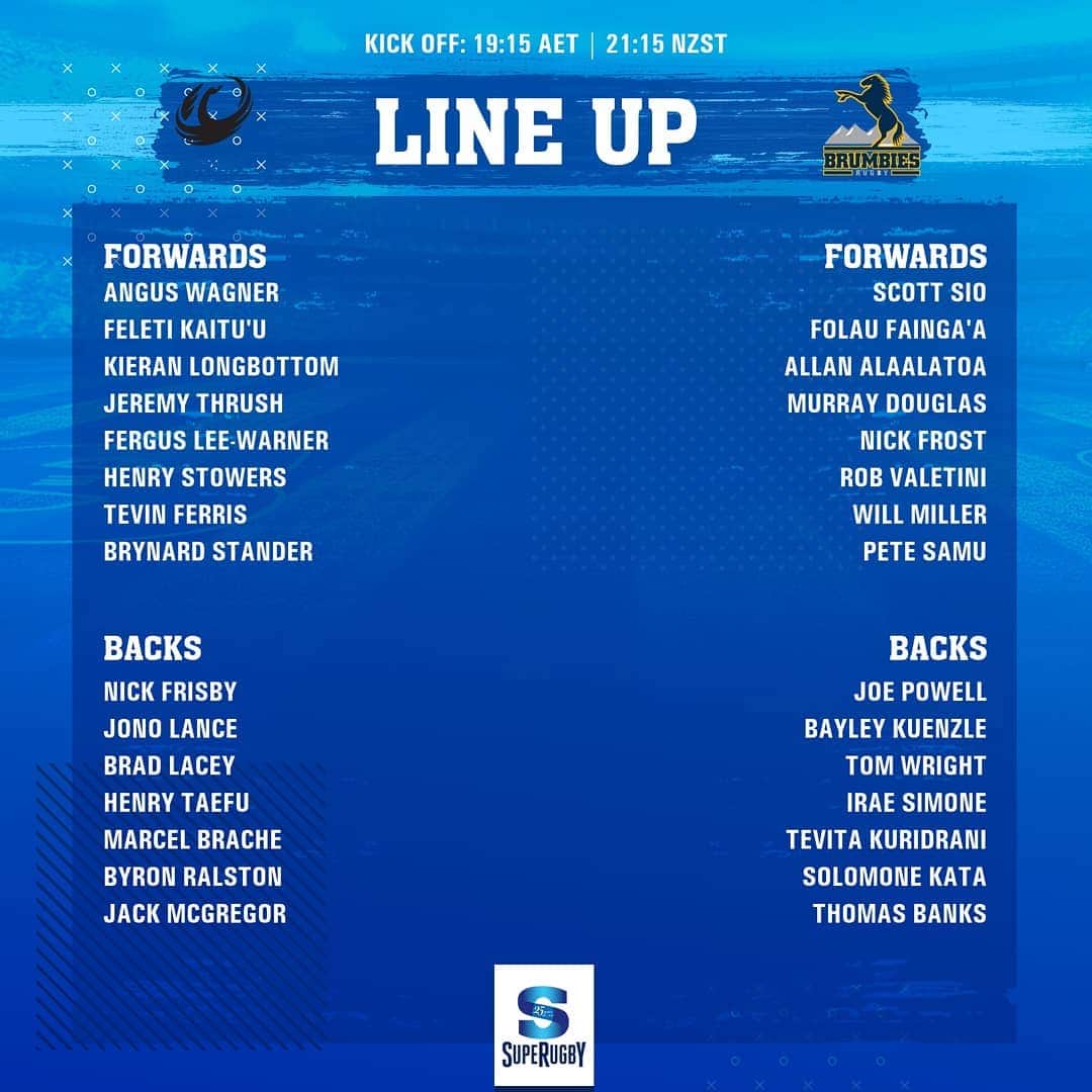 Super Rugbyさんのインスタグラム写真 - (Super RugbyInstagram)「LINE UPS  KICK-OFF  The Western Force will look to get their first win of their #SuperRugbyAU campaign today against the Brumbies.  #SuperRugby25Years #FORvBRU」7月25日 18時14分 - superrugby