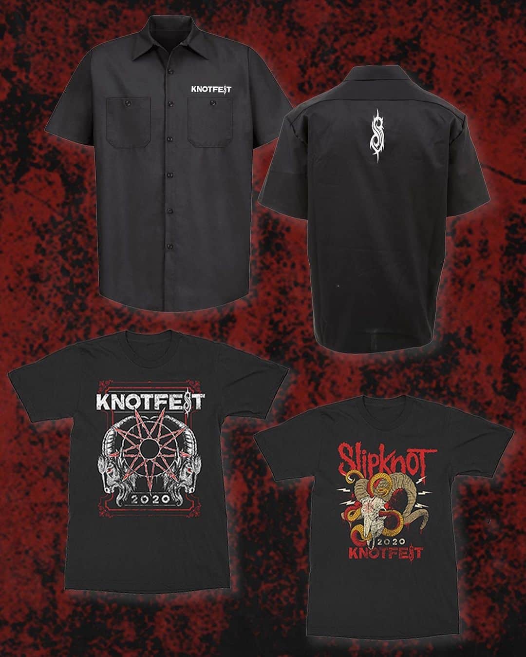 Slipknotさんのインスタグラム写真 - (SlipknotInstagram)「@KNOTFEST has dropped some brand new tees + button ups. Swipe up in our story to grab yours.」7月25日 10時55分 - slipknot