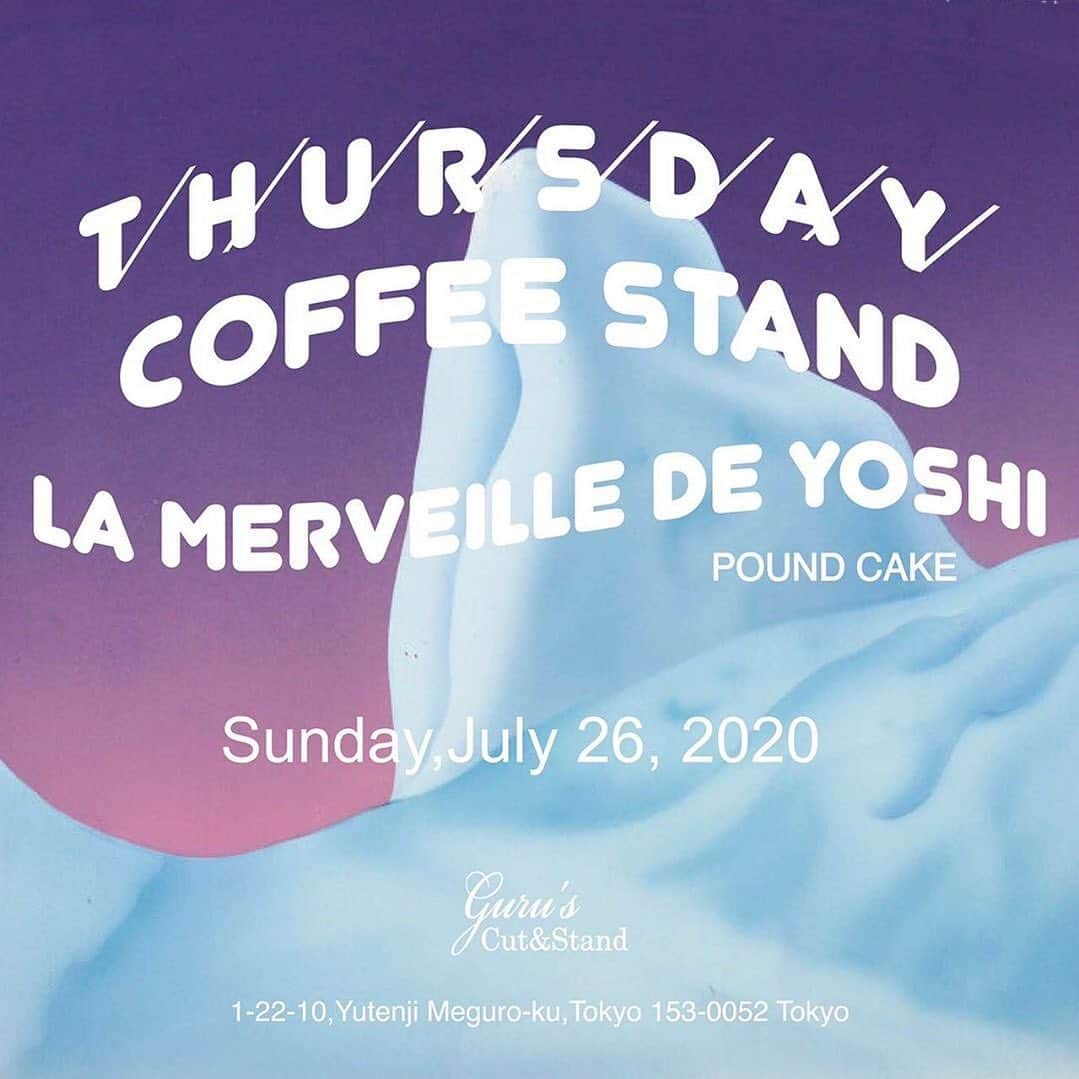 クーピーのインスタグラム：「Posted @withregram • @guruscutandstand This Sunday ☕️🍞🌹　　　 　　　 @thursdaycoffeestand  #lamerveilldeyoshi  　　　 今月は @hatos_outside でもお馴染み　@mood_tokyo💐　 が初出店します！　  　　　　 お花もgetできちゃいます🌻　　　  　　　 7/26 13:00〜」