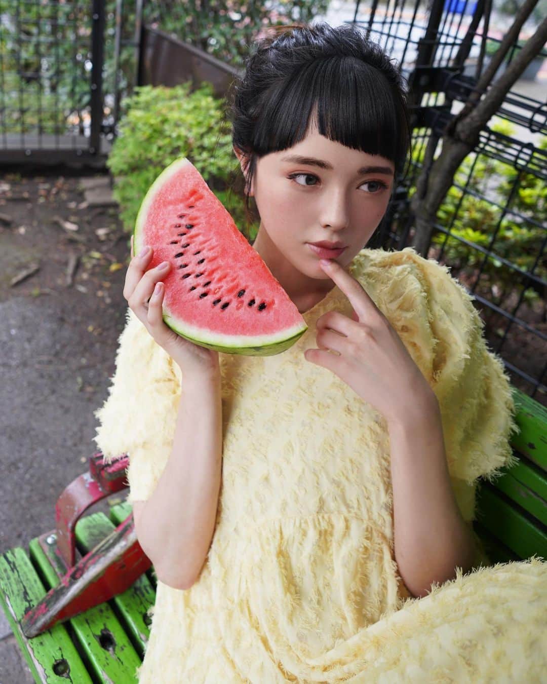 RIA（リア）さんのインスタグラム写真 - (RIA（リア）Instagram)「🍉🍌🥝🍒🍑🐰🍉🍌🥝🍒🍑﻿ The town you want to live in depends on the lifestyle you want to live.🏕﻿ What are the conditions of the city you want to live in👀¿﻿ ﻿ 送りたいライフスタイルによって﻿ 住みたい街は変わる.﻿ あなたにとって暮らしたい街の条件は🏕¿﻿ ﻿ 私は公園近くノ街で暮らすのが好き❤︎﻿ 緑に囲まれてランチだって﻿ ゆっくり読書だって﻿ 遊んでる子供の無邪気な笑顔に﻿ いつも癒されてる🌈﻿ ﻿ #Rialife#幸せホルモン#ライフスタイル#ワンピースコーデ#ワンカラーコーデ#黄色#公園#夏味#スイカ#fashion#lifestyle#happiness#hormone#peace#happinesseverywhere#nowyouknow#whatsoutthere#instagood#chance#betterword#neverever#oneworld#loveislove 🎈🐰﻿」7月25日 13時18分 - ria_ria_tokyo