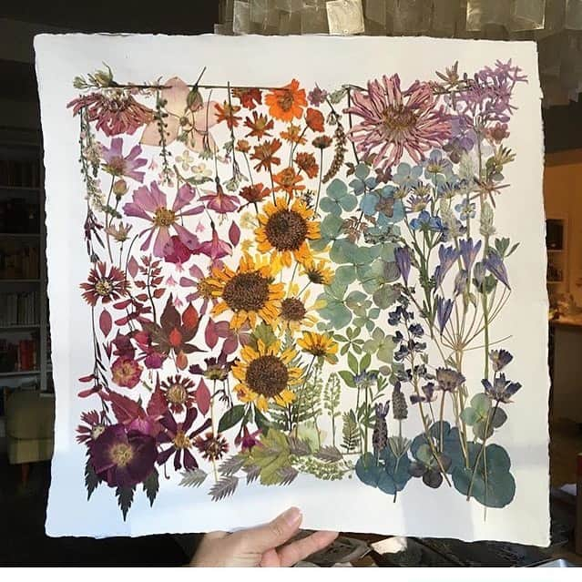 ロージー・オドネルさんのインスタグラム写真 - (ロージー・オドネルInstagram)「wanna learn how to press beautiful flowers and make stunning art? i am taking a zoom class from my friend @modernpressedflower and u can too - august first @togathernow #driedflowers #art #inspiration - @modernpressedflower made this piece - check out her site 🌹」7月25日 13時35分 - rosie